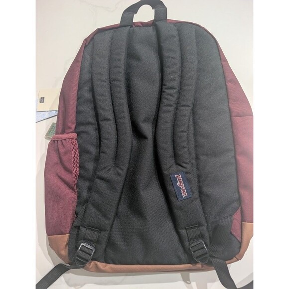 Jansport Cool Student Backpack Laptop Pocket Synthetic Leather Base Russet Red - Picture 6 of 8